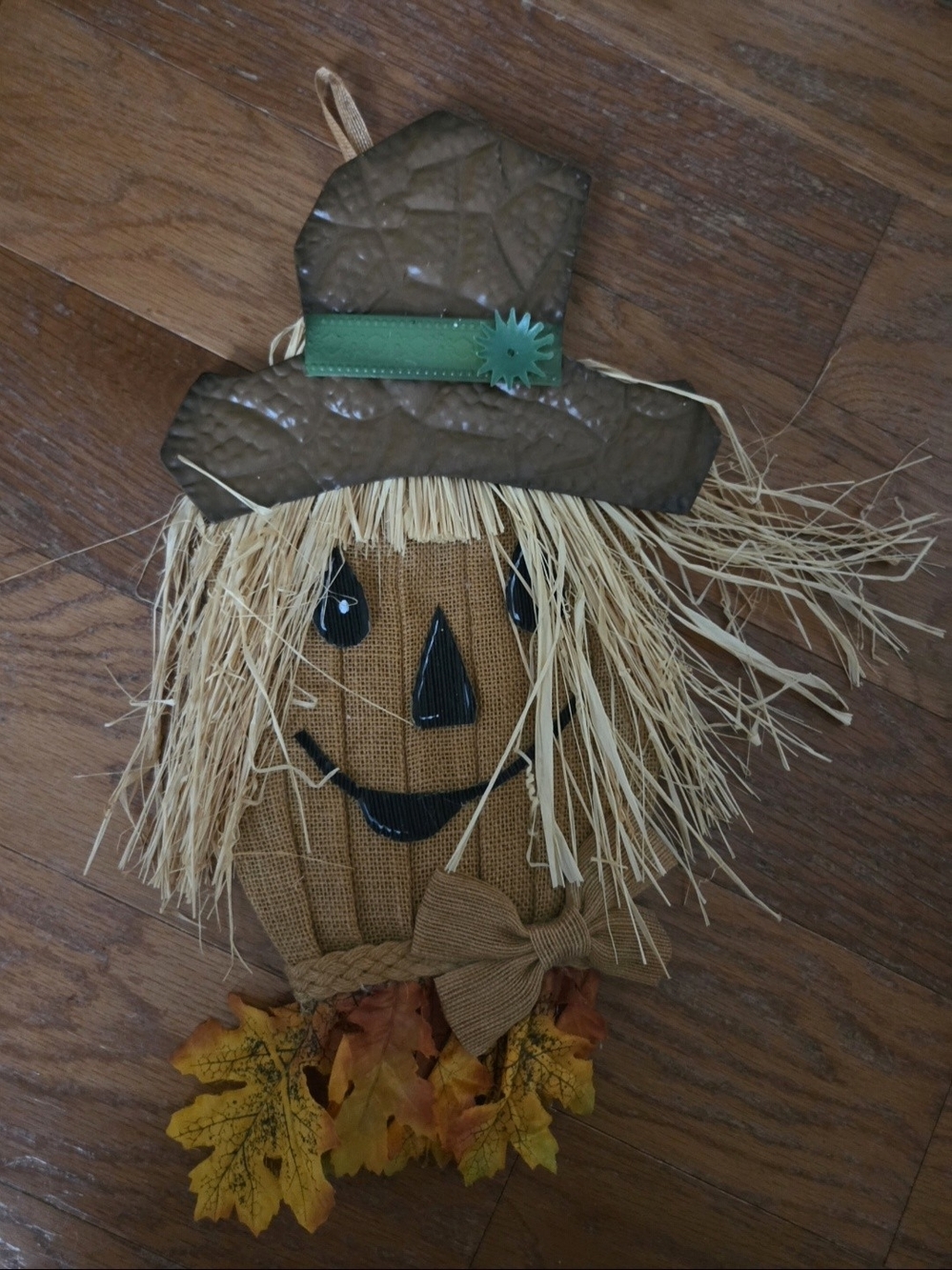Vintage Scarecrow Costume Hat - Brown with Straw Accents Decor